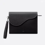 Dior Men Saddle A5 Triangle Pouch Black Grained Calfskin