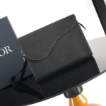 Dior Men Saddle A5 Triangle Pouch Black Grained Calfskin
