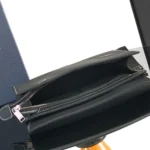 Dior Men Saddle A5 Triangle Pouch Black Grained Calfskin