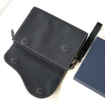 Dior Men Saddle A5 Triangle Pouch Black Grained Calfskin