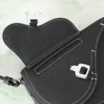 Dior Men Saddle Messenger Bag Black Grained Calfskin