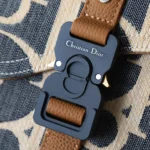 Dior Men Saddle Messenger Bag Blue and Beige Raffia-Effect Dior Oblique Denim