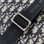 Dior Men Small Rider Soft Hobo Bag Beige and Black Dior Oblique Jacquard with Black Grained Calfskin