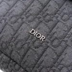 Dior Men Small Rider Soft Hobo Bag Black Dior Oblique Jacquard and Black Grained Calfskin