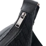 Dior Men Small Rider Soft Hobo Bag Black Dior Oblique Jacquard and Black Grained Calfskin