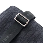 Dior Men Small Rider Soft Hobo Bag Black Dior Oblique Jacquard and Black Grained Calfskin