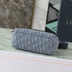Dior Men Small Rider Soft Hobo Bag Blue Dior Oblique Jacquard and Blue Grained Calfskin