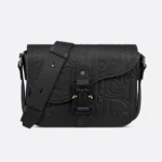 Dior Men Small Saddle Messenger Bag with Flap Black Dior Gravity Leather