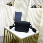 Dior Men Small Saddle Messenger Bag with Flap Black Dior Gravity Leather