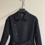 Dior Women Belted Jacket Black Virgin Wool and Silk Gabardine