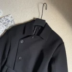 Dior Women Belted Jacket Black Virgin Wool and Silk Gabardine