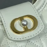 Dior Women Dior Jolie Top Handle Mini Bag Latte Cannage Lambskin
