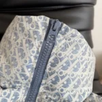 Dior Women DiorAlps Belted Puffer Vest Blue and White Dior Oblique Quilted Technical Taffeta