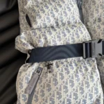 Dior Women DiorAlps Belted Puffer Vest Blue and White Dior Oblique Quilted Technical Taffeta