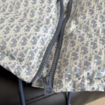 Dior Women DiorAlps Cropped Puffer Jacket with Hood Blue and White Dior Oblique Quilted Technical Taffeta