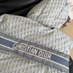 Dior Women DiorAlps Cropped Puffer Jacket with Hood Blue and White Dior Oblique Quilted Technical Taffeta