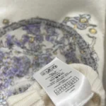 Dior Women Embroidered Sweater Ecru Cashmere Knit with Blue Dior Night of Dreams Motif