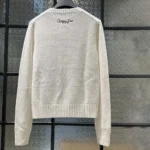 Dior Women Embroidered Sweater White Cashmere Knit with Multicolor Dior Astral Flowers Motif