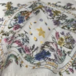 Dior Women Embroidered Sweater White Cashmere Knit with Multicolor Dior Astral Flowers Motif