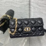 Dior Women Jolie Mini Bag Black Cannage Lambskin S3117UNJB
