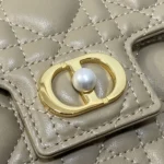 Dior Women Jolie Mini Bag Powder Beige Cannage Lambskin S3117UNJB