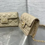 Dior Women Jolie Mini Bag Powder Beige Cannage Lambskin S3117UNJB