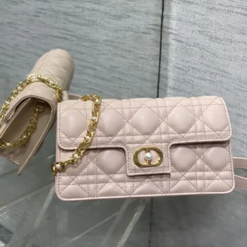 Dior Women Jolie Mini Bag Powder Pink Cannage Lambskin S3117UNJB