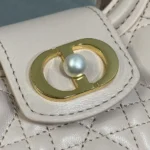 Dior Women Jolie Top Handle Mini Bag Powder Pink Cannage Lambskin