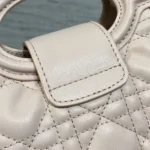 Dior Women Jolie Top Handle Mini Bag Powder Pink Cannage Lambskin