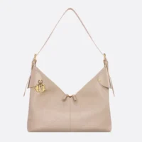 Dior Women Large Dior Voyage Bag Powder Beige Flat Macrocannage Grained Calfskin