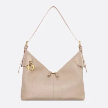 Dior Women Large Dior Voyage Bag Powder Beige Flat Macrocannage Grained Calfskin