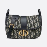 Dior Women Medium 30 Montaigne Satchel Bag Blue Dior Oblique Jacquard