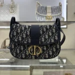 Dior Women Medium 30 Montaigne Satchel Bag Blue Dior Oblique Jacquard