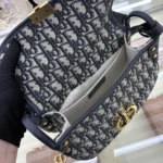 Dior Women Medium 30 Montaigne Satchel Bag Blue Dior Oblique Jacquard