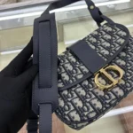 Dior Women Medium 30 Montaigne Satchel Bag Blue Dior Oblique Jacquard