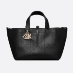 Dior Women Medium Dior Toujours Bag Black Flat Macrocannage Calfskin