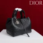 Dior Women Medium Dior Toujours Bag Black Flat Macrocannage Calfskin