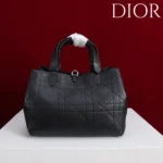 Dior Women Medium Dior Toujours Bag Black Flat Macrocannage Calfskin