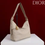 Dior Women Medium Dior Voyage Bag Powder Beige Flat Macrocannage Grained Calfskin