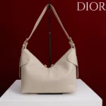 Dior Women Medium Dior Voyage Bag Powder Beige Flat Macrocannage Grained Calfskin