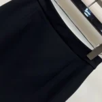 Dior Women Mid-Length Straight Skirt Black Virgin Wool and Silk Grain de Poudre