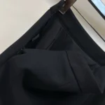 Dior Women Mid-Length Straight Skirt Black Virgin Wool and Silk Grain de Poudre