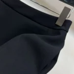 Dior Women Mid-Length Straight Skirt Black Virgin Wool and Silk Grain de Poudre