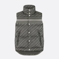 Dior Women Oblique Down Vest Black Cotton-Blend Jacquard