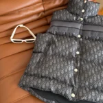 Dior Women Oblique Down Vest Black Cotton-Blend Jacquard