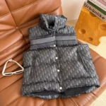 Dior Women Oblique Down Vest Black Cotton-Blend Jacquard