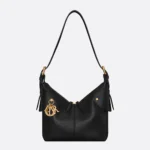 Dior Women Small Dior Voyage Bag Black Flat Macrocannage Grained Calfskin