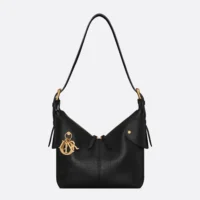 Dior Women Small Dior Voyage Bag Black Flat Macrocannage Grained Calfskin