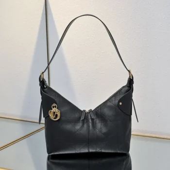 Dior Women Small Dior Voyage Bag Black Flat Macrocannage Grained Calfskin