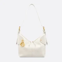 Dior Women Small Dior Voyage Bag Latte Flat Macrocannage Grained Calfskin